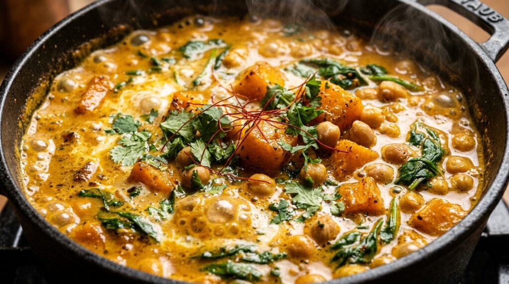Curry Doux de Légumes d’Automne au Lait de Coco & Pois Chiches