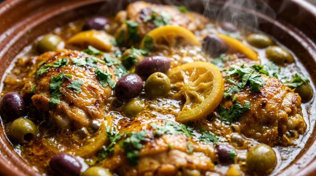Tajine de Poulet aux Olives et Citrons Confits (Recette Traditionnelle Parfumée)