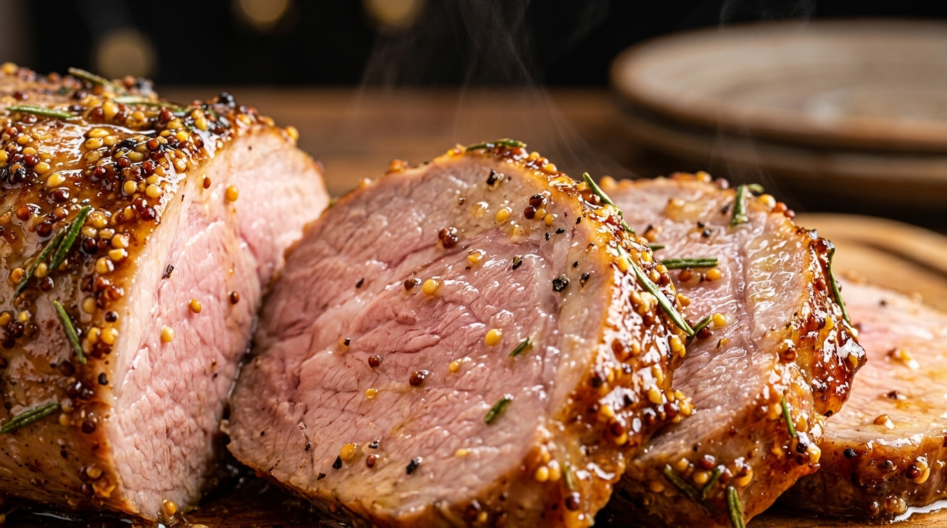 Filet Mignon de Porc Rôti au Miel & Moutarde à l'Ancienne