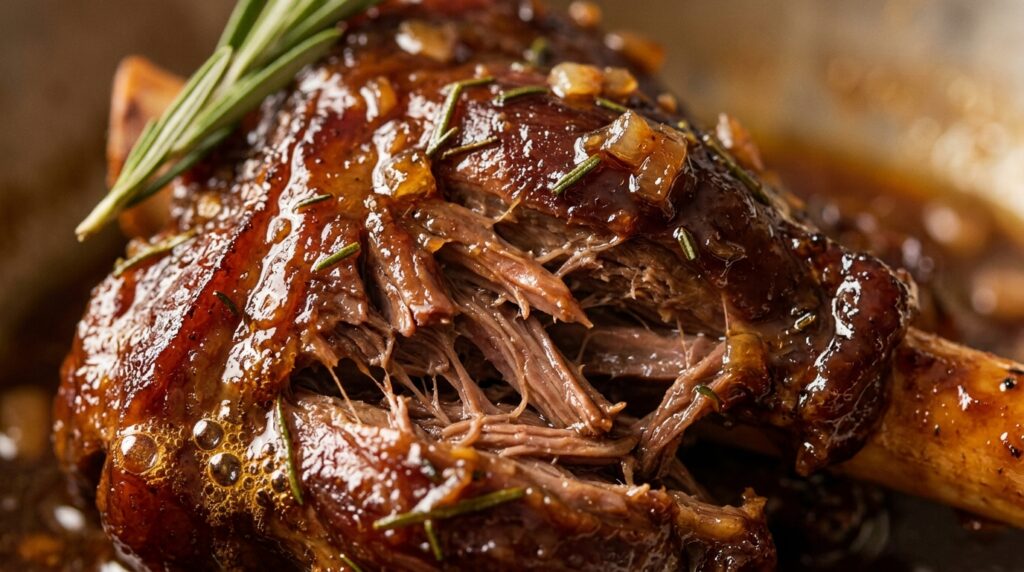 Souris d'Agneau Confite au Romarin, Miel & Écrasé de Pommes de Terre