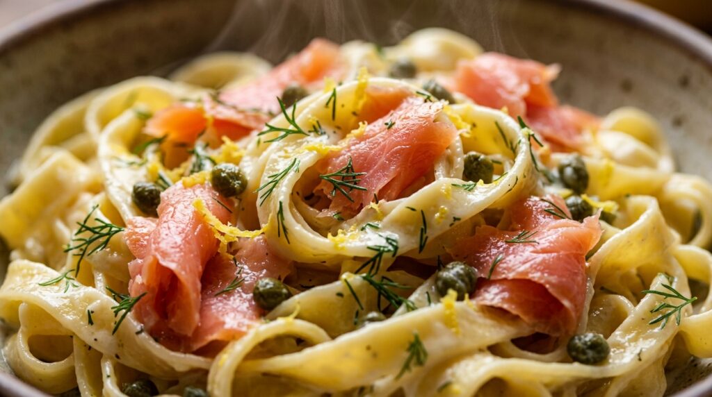 Tagliatelles Fraîches au Saumon Fumé & Crème d'Aneth Citronnée