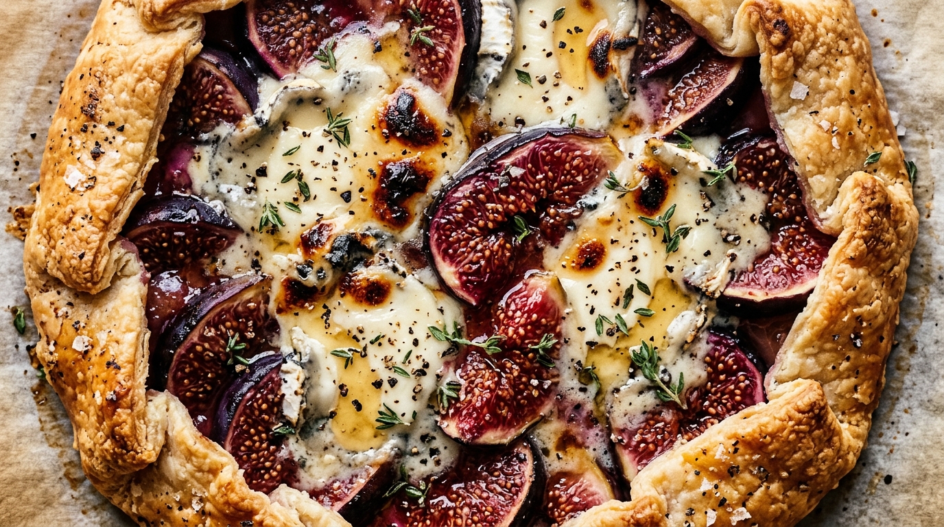 Tarte Rustique aux Figues, Chèvre Cendré & Miel