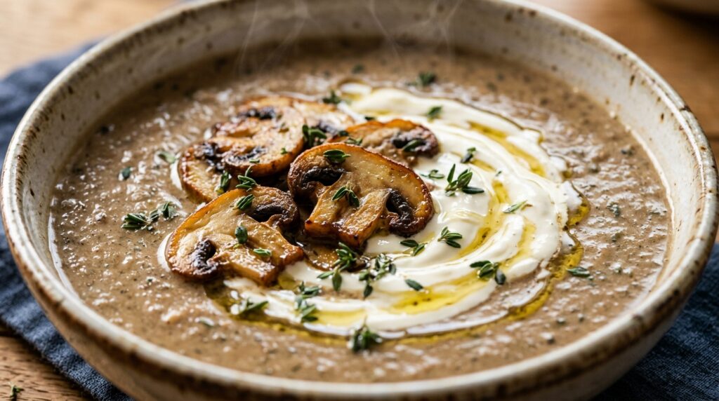 Velouté Crémeux de Champignons de Paris & Huile de Truffe