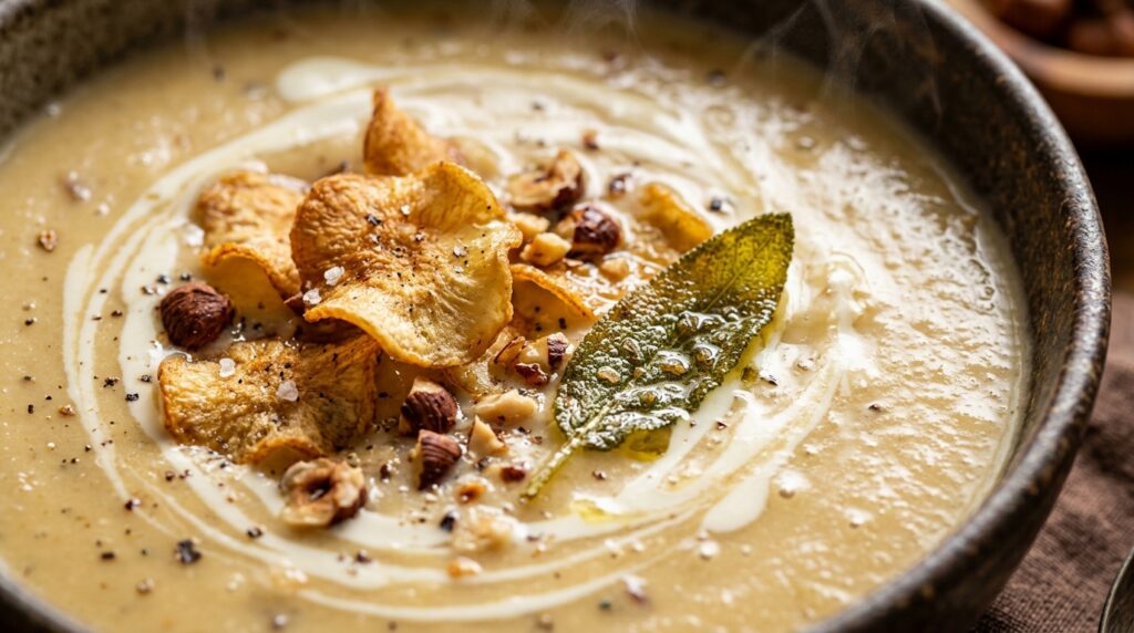 Velouté Onctueux de Panais & Châtaignes Rôties aux Noisettes : La Douceur d'Automne